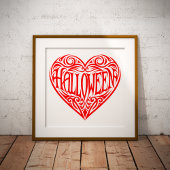 Halloween Heart, Red Heart, Holiday Poster