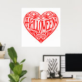 Halloween Heart, Red Heart, Holiday Poster (Heimbüro)