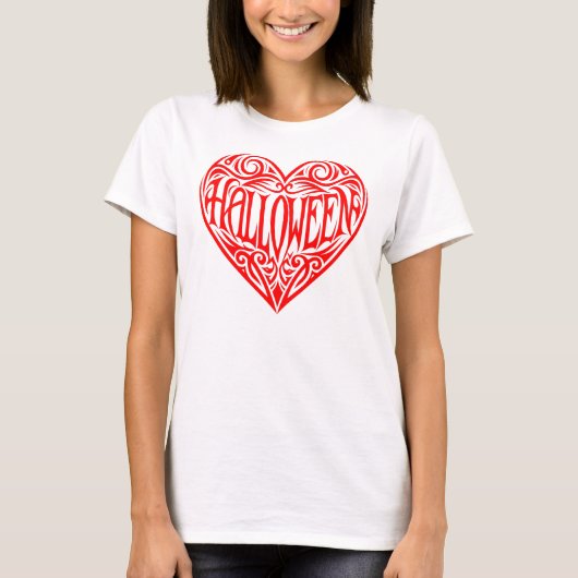 Halloween Heart, Red Heart, Holiday T-Shirt (Vorderseite)