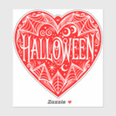 Halloween Heart, Red Heart Shape, Holiday Aufkleber (Blatt)