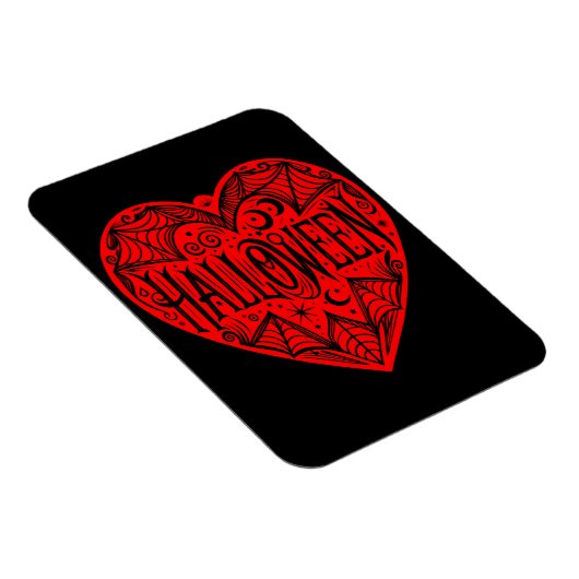 Halloween Heart, Red Heart Shape, Holiday Magnet (Rechte Seite)