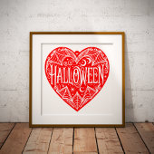 Halloween Heart, Red Heart Shape, Holiday Poster