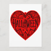 Halloween Heart, Red Heart Shape, Holiday Postkarte (Vorderseite)