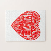 Halloween Heart, Red Heart Shape, Holiday Puzzle (Horizontal)