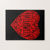 Halloween Heart, Red Heart Shape, Holiday Puzzle (Horizontal)