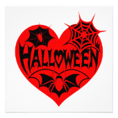 Halloween Heart, Red Heart Shape, Spider Web Fotodruck (Vorne)