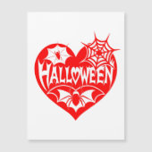 Halloween Heart, Red Heart Shape, Spider Web Magneteinladung (Vorderseite)