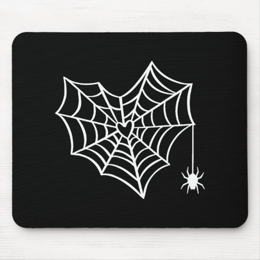 Halloween Heart Spider Web Spooky Kostüm Mousepad (Vorne)