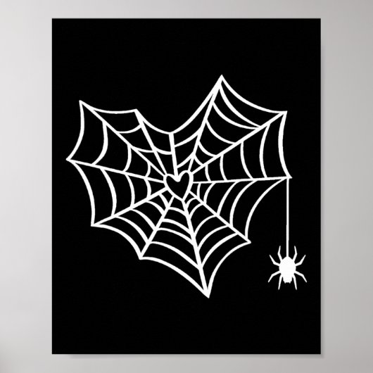 Halloween Heart Spider Web Spooky Kostüm Poster (Vorne)
