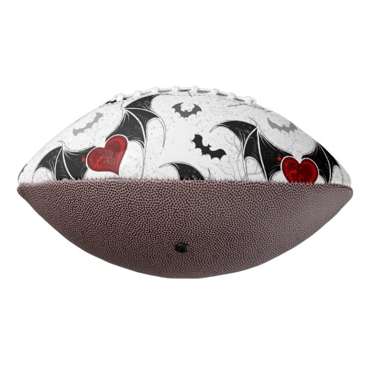 Halloween heart with black bat wings football