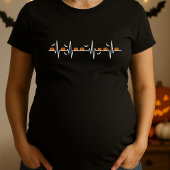 Halloween Heartbeat Pumpkin Maternity Spooky EKG T-Shirt