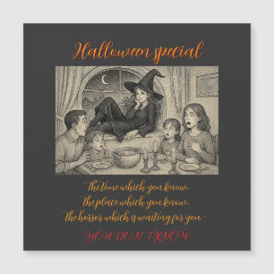 Halloween heißen die Hexen willkommen! Magnetkarte