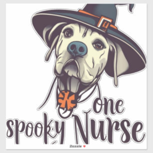 Halloween-Held - ein Spooky-Nurse-Hund Aufkleber