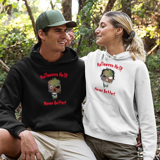 Halloween Hell Never Better Ladys Ghostface Skull Hoodie