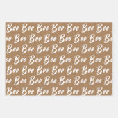 Halloween-hellbraunes Boottextmuster Geschenkpapier Set (Vorderseite)