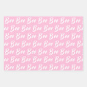 Halloween, hellrosa Boottextmuster Geschenkpapier Set (Vorderseite 3)