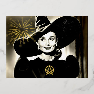 Halloween Hepburn Hexe Project WILF Folien Feiertagspostkarte