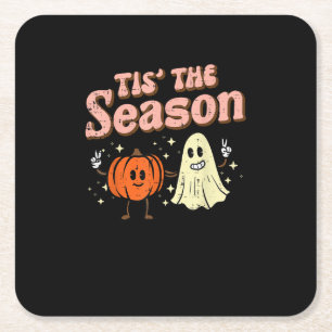 Halloween Herbst Die Saison Kostüm Frauen Mädchen Rechteckiger Pappuntersetzer