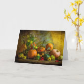 Halloween-Herbst-Fall-Kürbis-Einstellungs-Tabelle Karte (Gelbe Blume)