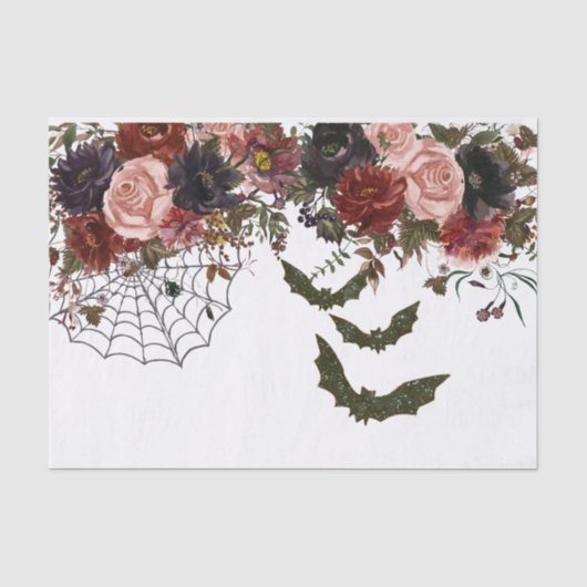Halloween Herbst Floral Aquarell Seidenpapier (Vorderseite)