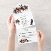 Halloween Herbst Floral Boho Blume All In One Einladung (Abreißen)