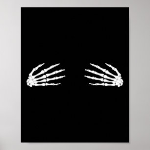Halloween Herbst Gruseliger Skelett-Totenkopf-Hand Poster