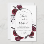 Halloween Herbst Herbst Burgund Einladung (Vorderseite)