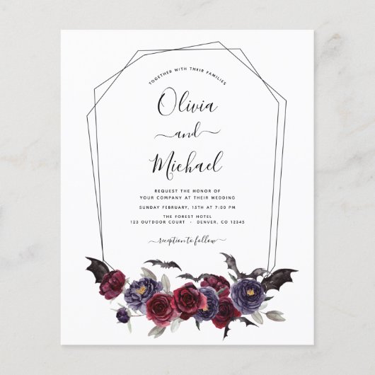 Halloween Herbst Herbst Burgund Hochzeit (Vorderseite)