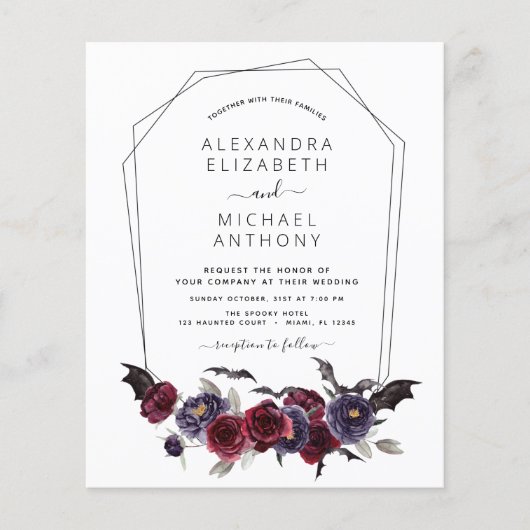 Halloween Herbst Herbst Burgund Hochzeit Flyer (Vorne)