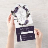 Halloween Herbst Herbst Dunkel Lila All In One Einladung (Abreißen)