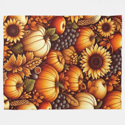 Halloween/Herbst/Herbst/Kürbis Fleecedecke (Vorderseite (Horizontal))