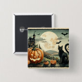 Halloween/Herbst/Herbst/Kürbis/Katze Button (Vorne & Hinten)