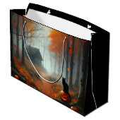 Halloween/Herbst/Herbst/Kürbis/Katze Große Geschenktüte (Rückseite Schrägansicht)