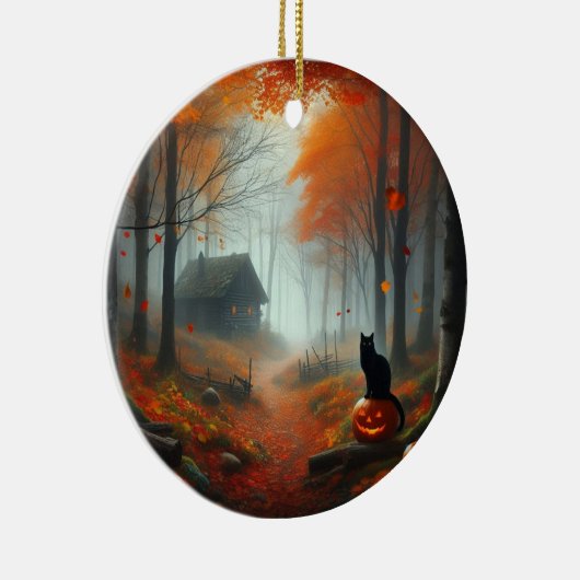 Halloween/Herbst/Herbst/Kürbis/Katze Keramik Ornament (Rechts)