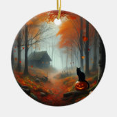 Halloween/Herbst/Herbst/Kürbis/Katze Keramik Ornament (Vorne)