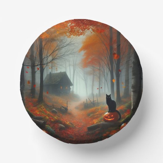 Halloween/Herbst/Herbst/Kürbis/Katze Pappteller (Vorderseite)