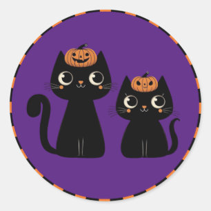Halloween/Herbst/Herbst/Kürbis/Katze Runder Aufkleber