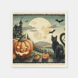 Halloween/Herbst/Herbst/Kürbis/Katze Serviette