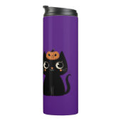 Halloween/Herbst/Herbst/Kürbis/Katze Thermosbecher (Nach rechts gedreht)
