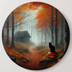 Halloween-/Herbst-/Kürbis-/Katzen-Papierbecher Button