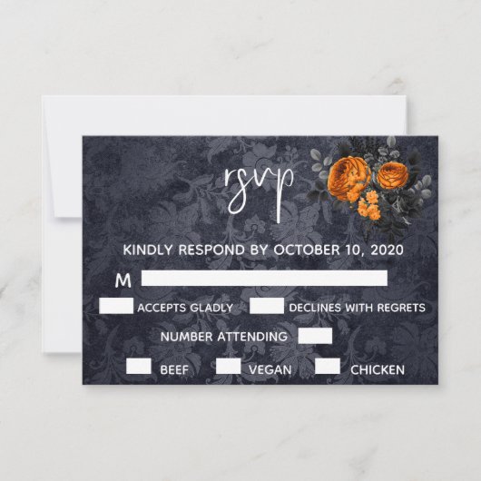 Halloween Herbst Orange Rose RSVP (Vorderseite)