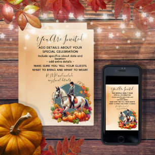 Halloween Herbst-Reitsport Einladung