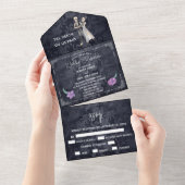 Halloween Herbst Skeleton Paare Hochzeit Alles All In One Einladung (Abreißen)