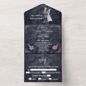 Halloween Herbst Skeleton Paare Hochzeit Alles All In One Einladung (Innen Boden)
