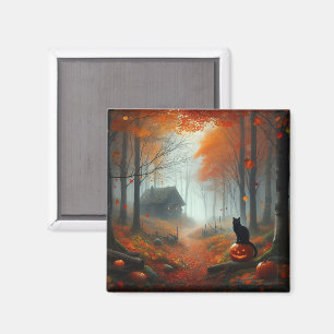 Halloween/Herbst/Spätherbst/Kürbis/Katze Magnet