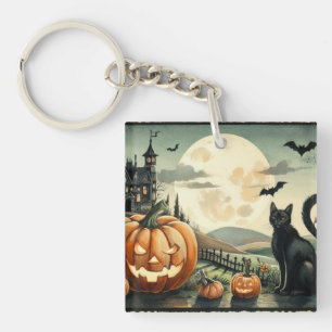 Halloween/Herbst/Spätherbst/Kürbis/Katze Schlüsselanhänger