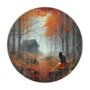 Halloween/Herbst/Spätherbst/Kürbis/Katze Schneidebrett