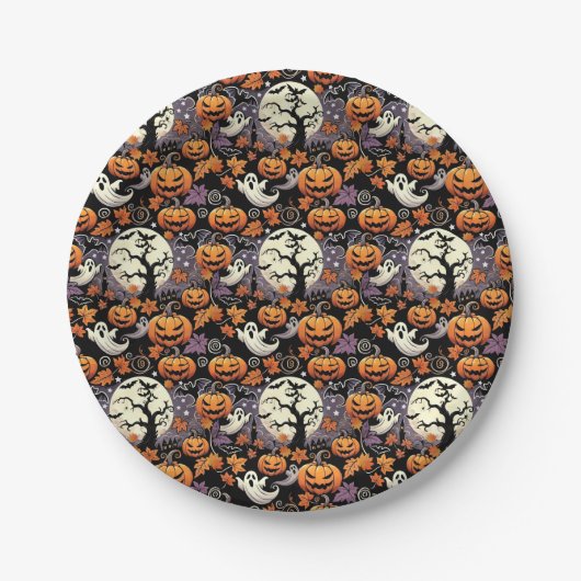 Halloween/Herbst/Spätherbst Pappteller (Vorderseite)