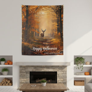 Halloween Herbst Thanksgiving Wald Hirsch Wandteppich