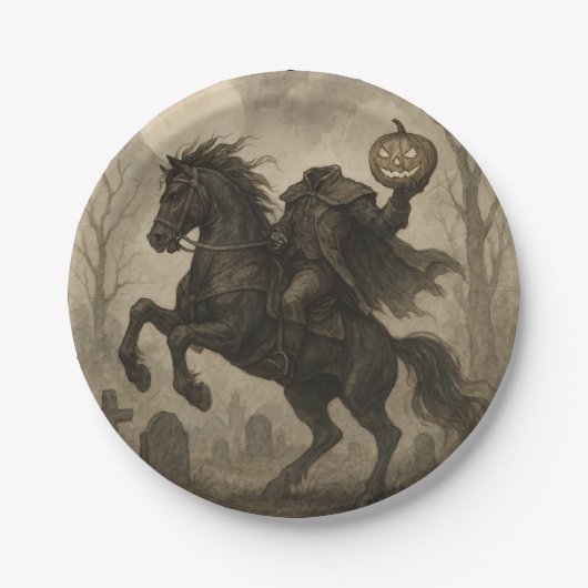 Halloween/Herbst: Vintag/gotisch Pappteller (Vorderseite)